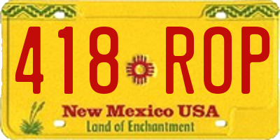 NM license plate 418ROP