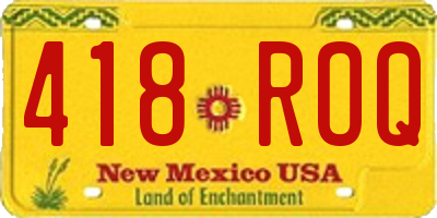 NM license plate 418ROQ
