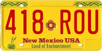 NM license plate 418ROU
