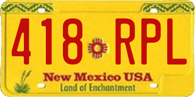 NM license plate 418RPL
