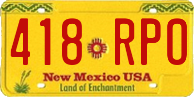 NM license plate 418RPO