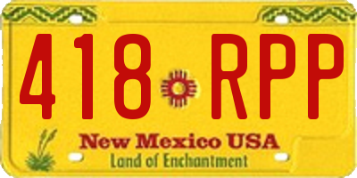 NM license plate 418RPP