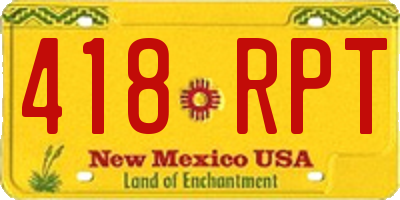 NM license plate 418RPT