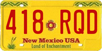 NM license plate 418RQD