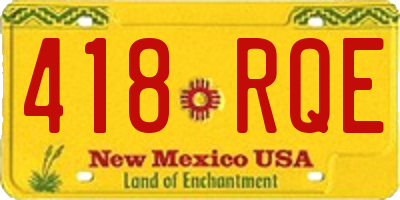 NM license plate 418RQE