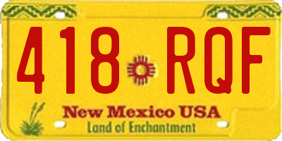 NM license plate 418RQF