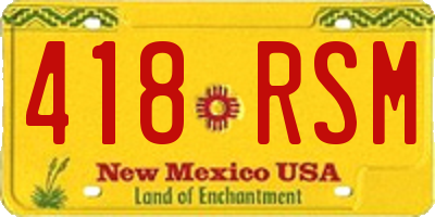 NM license plate 418RSM