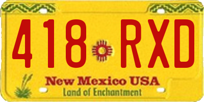 NM license plate 418RXD
