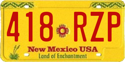NM license plate 418RZP