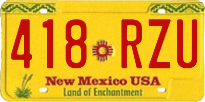 NM license plate 418RZU