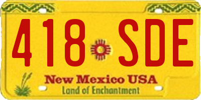 NM license plate 418SDE