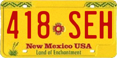 NM license plate 418SEH