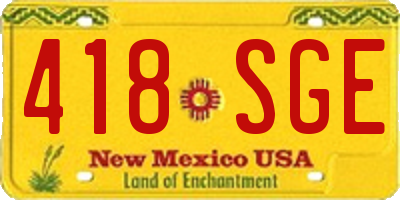 NM license plate 418SGE