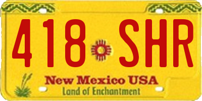 NM license plate 418SHR