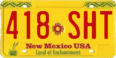 NM license plate 418SHT