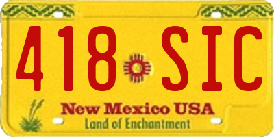 NM license plate 418SIC