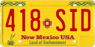 NM license plate 418SID