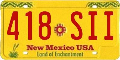 NM license plate 418SII