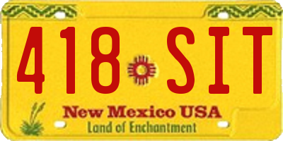 NM license plate 418SIT