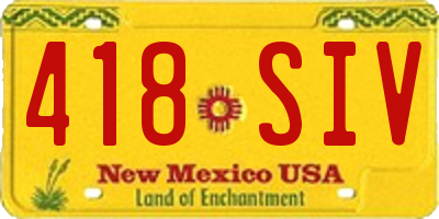 NM license plate 418SIV