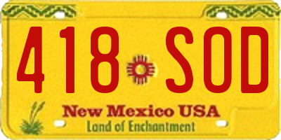 NM license plate 418SOD