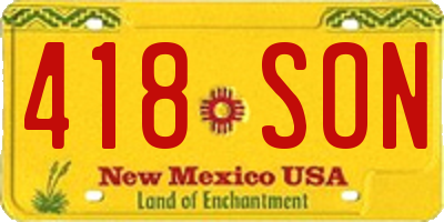 NM license plate 418SON