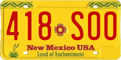 NM license plate 418SOO