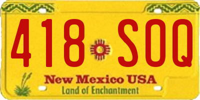 NM license plate 418SOQ
