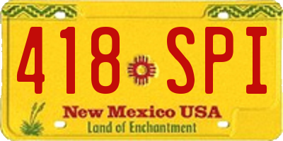NM license plate 418SPI