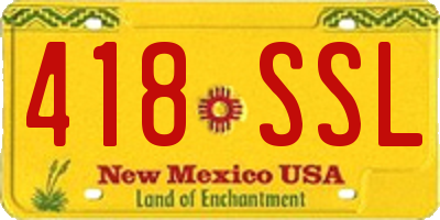 NM license plate 418SSL
