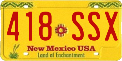 NM license plate 418SSX