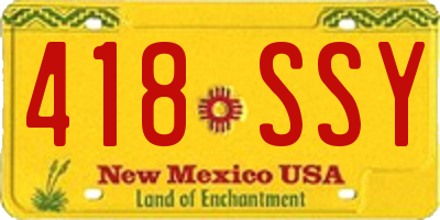 NM license plate 418SSY