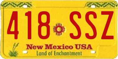 NM license plate 418SSZ