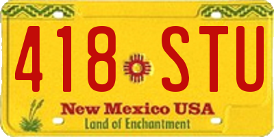 NM license plate 418STU