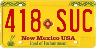 NM license plate 418SUC