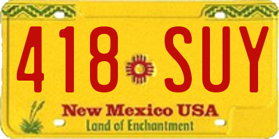 NM license plate 418SUY