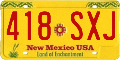 NM license plate 418SXJ