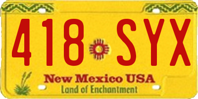 NM license plate 418SYX