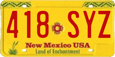 NM license plate 418SYZ