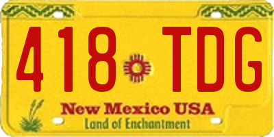 NM license plate 418TDG