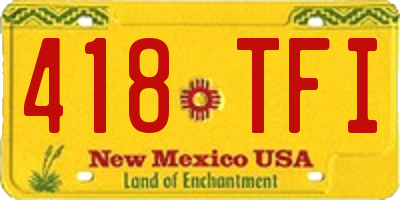 NM license plate 418TFI