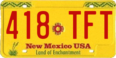 NM license plate 418TFT