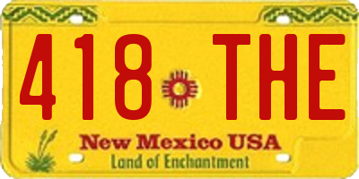 NM license plate 418THE