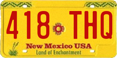 NM license plate 418THQ