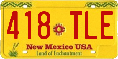 NM license plate 418TLE