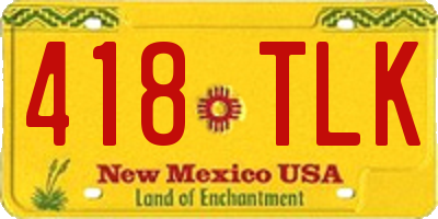 NM license plate 418TLK