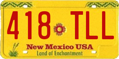 NM license plate 418TLL