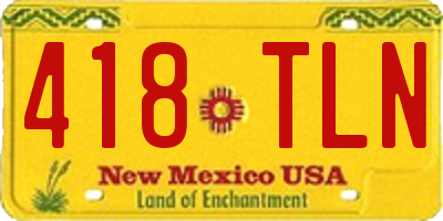 NM license plate 418TLN