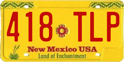 NM license plate 418TLP