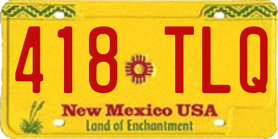NM license plate 418TLQ